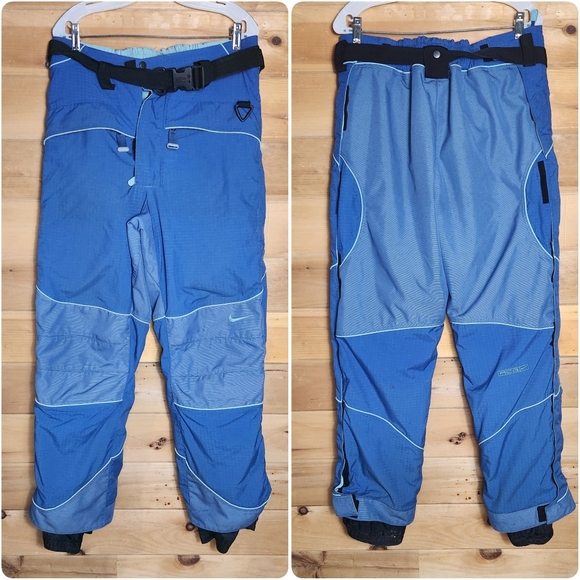 Y2K Nike ACG Layer 3 Snowboarding Ski Pant Mens M Blue Ripstop Nylon Lined Snow - Picture 1 of 16
